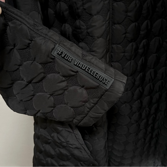 #VDR Via Delle Rose ~ Quilted Black Oversized Open Front Cocoon Coat in OS - Picture 4 of 16